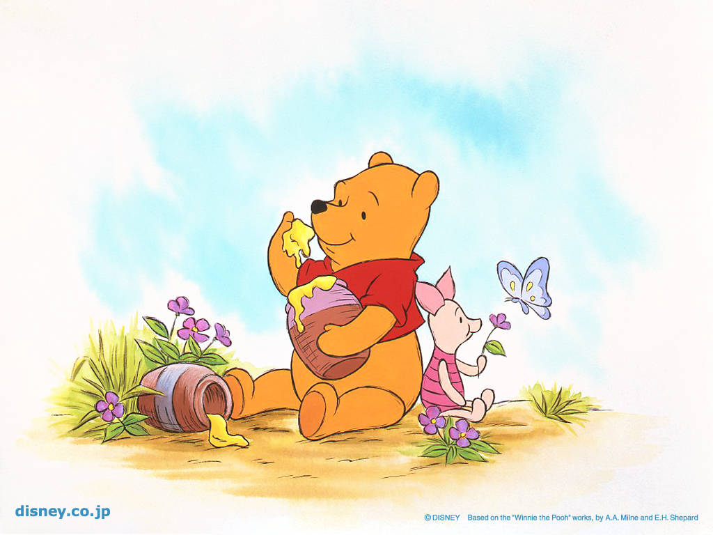 Illustration Of Winnie The Pooh Iphone Background Wallpaper