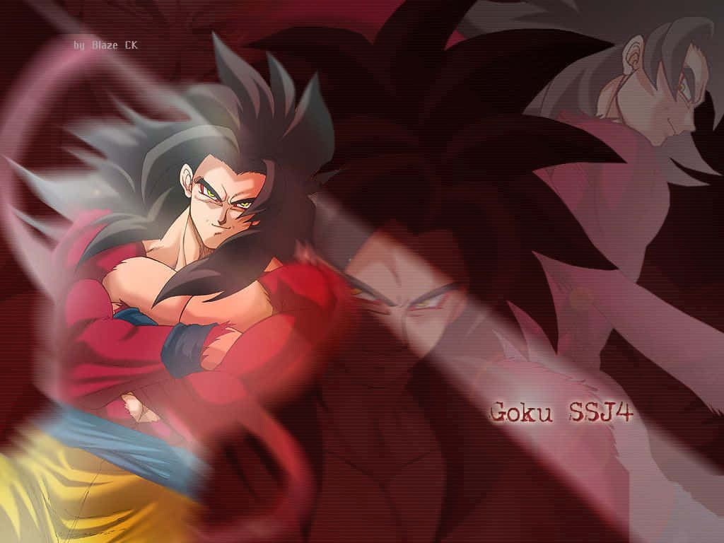 Image Gokû Super Saiyan 4 In Mid-energy Projection Wallpaper