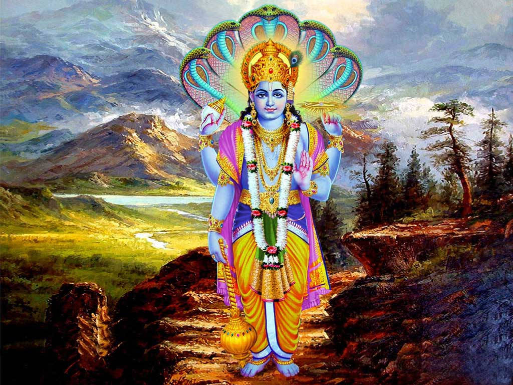 In The Mountain Lands Vishnu Hd Wallpaper