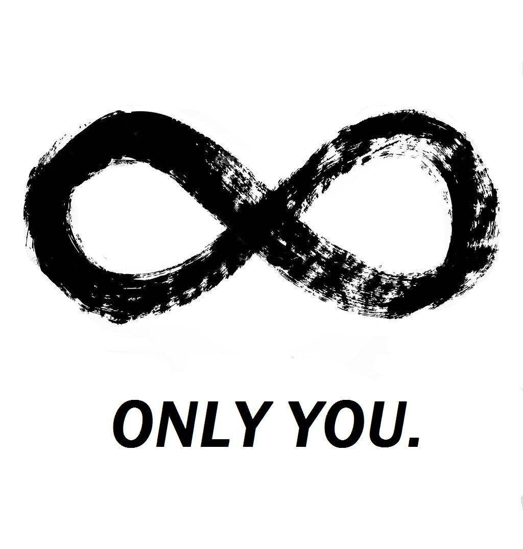 Infinity Symbol Faded Black White Wallpaper