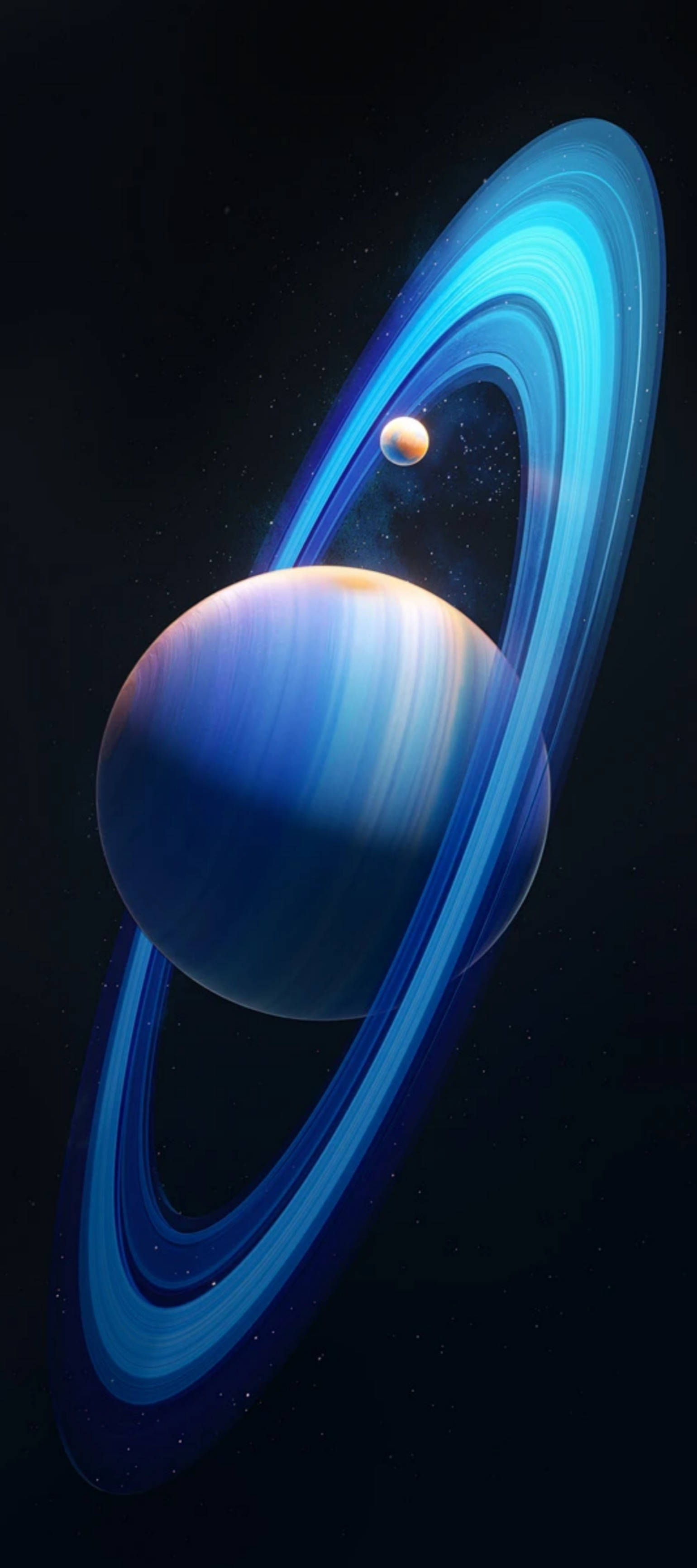 Infinix Zero In Unique Ultra Blue Design Against A Background Of The Saturn Planet Wallpaper