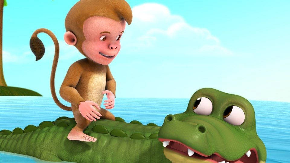 Infobells Monkey On A Crocodile Wallpaper