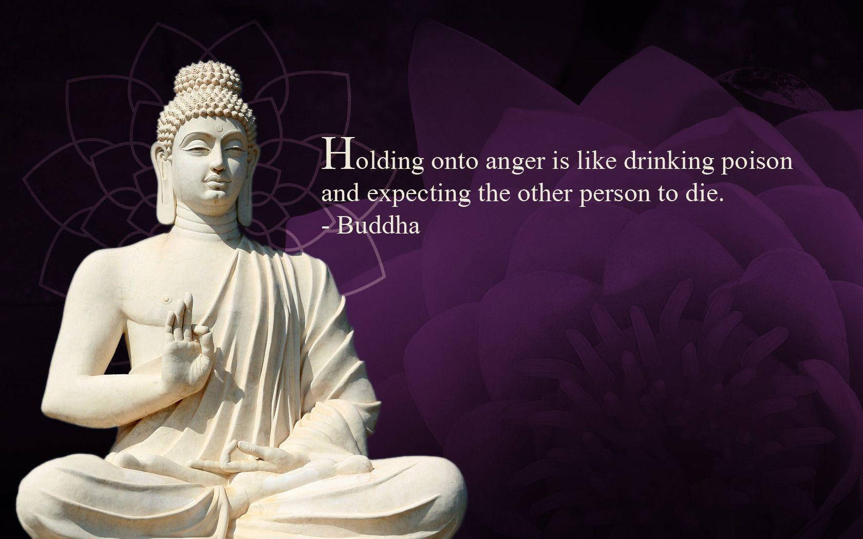 Inspiring Buddha Quote On Anger Management Wallpaper