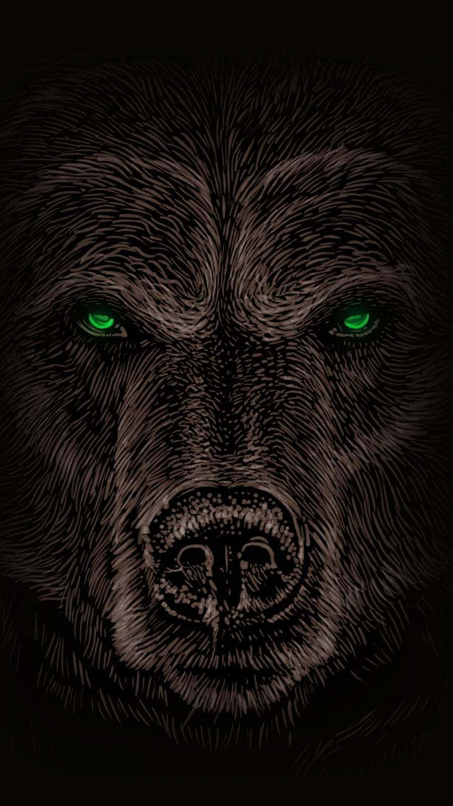 Intense_ Grizzly_ Bear_ Green_ Eyes Wallpaper