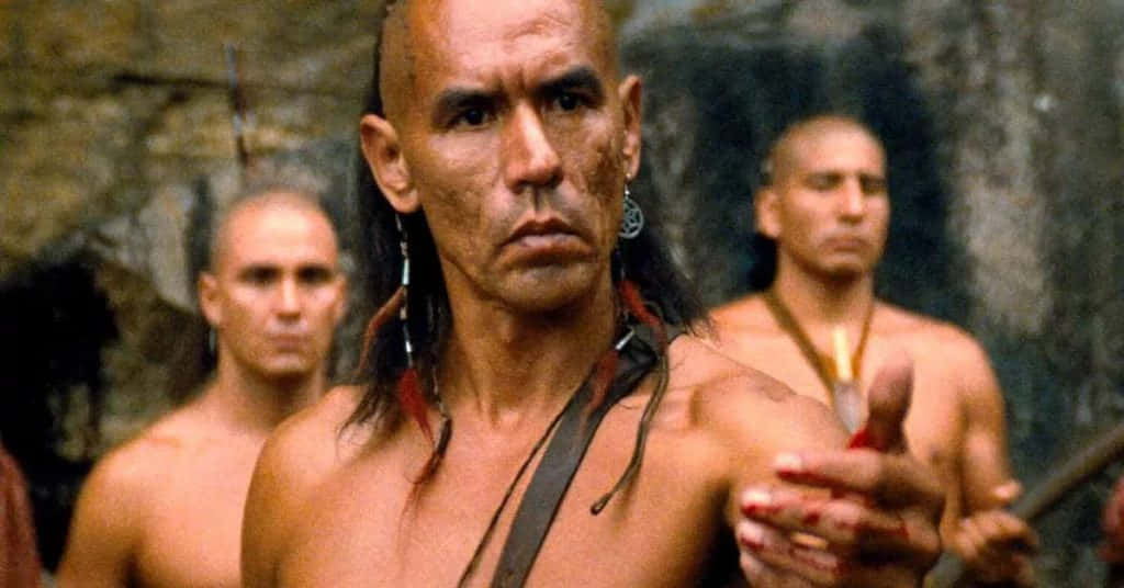 Intense Native American Character Scene Wallpaper