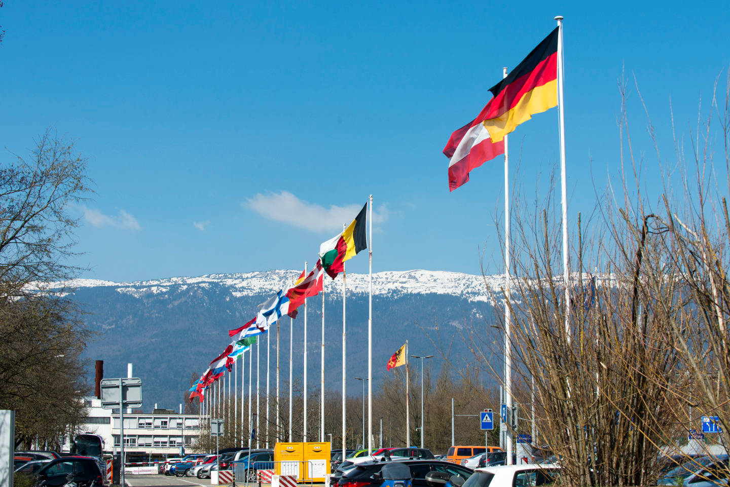 International Flags On Street Wallpaper