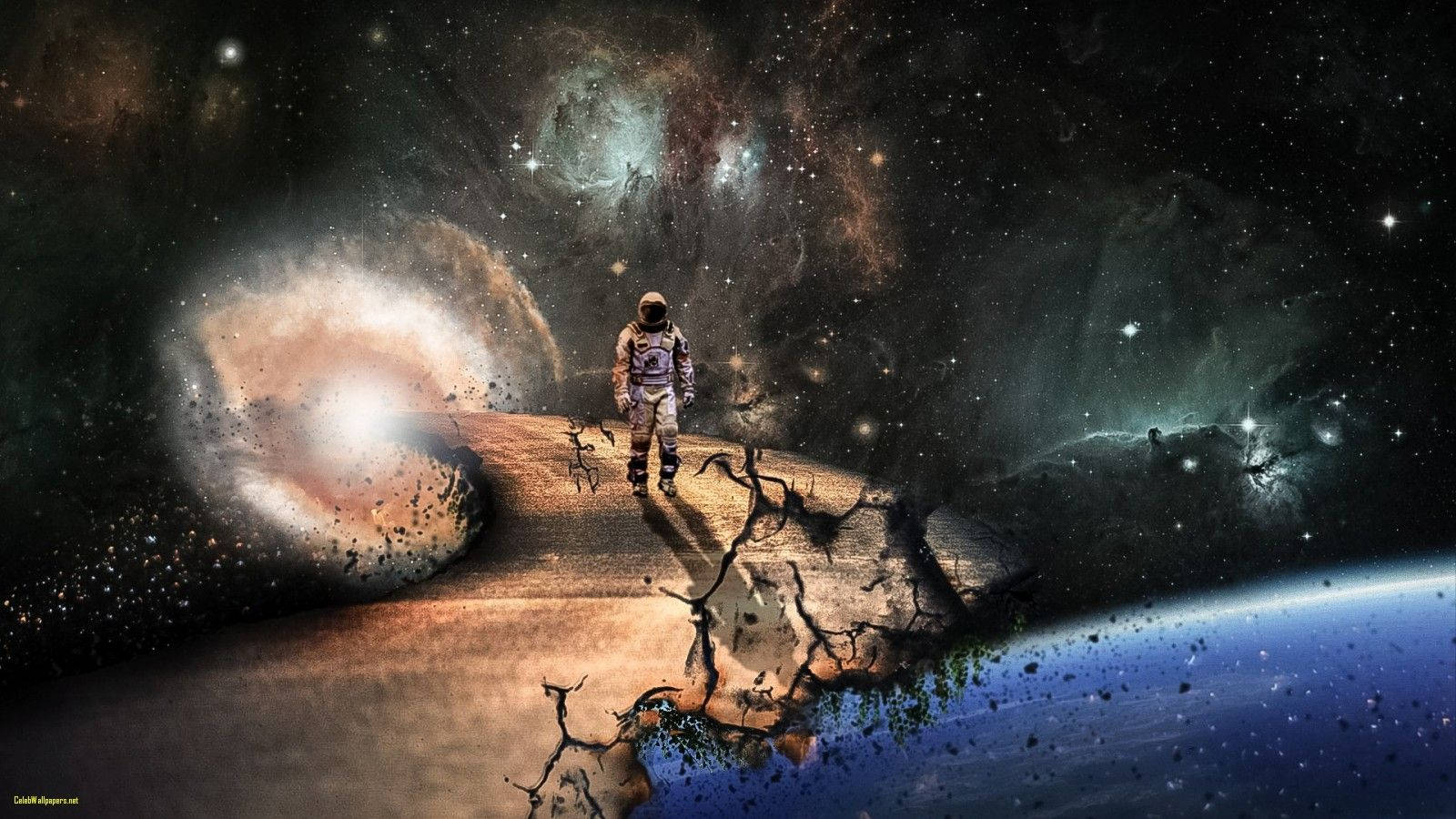 Interstellar Astronaut Wormhole Road Wallpaper