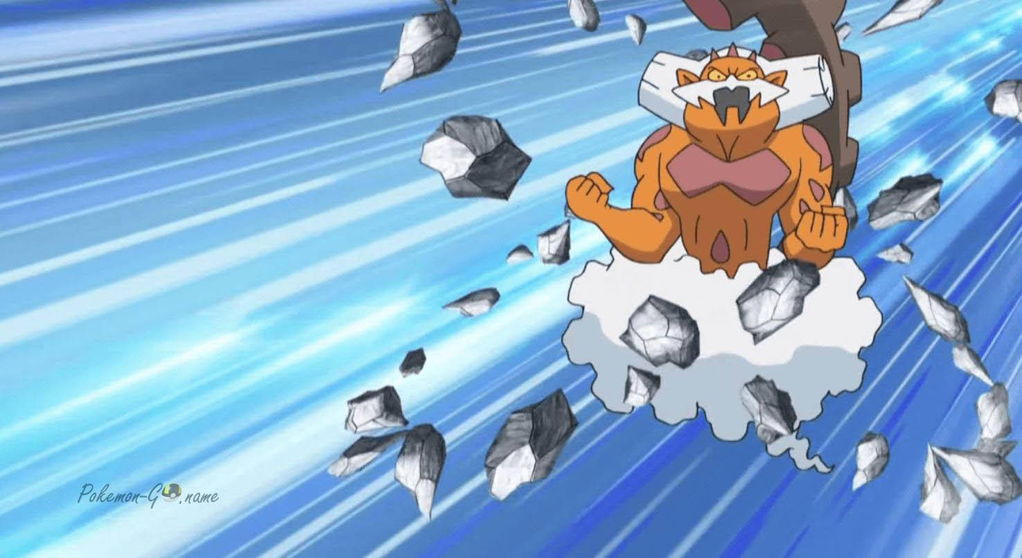 Intimidating Landorus With Rock Shield - Legendary Pokémon Power Unleashed Wallpaper