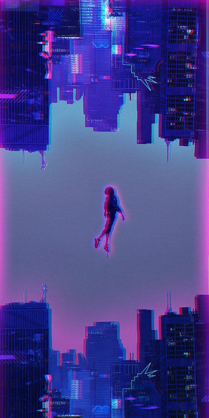 Into The Spider Verse Purple City Wallpaper