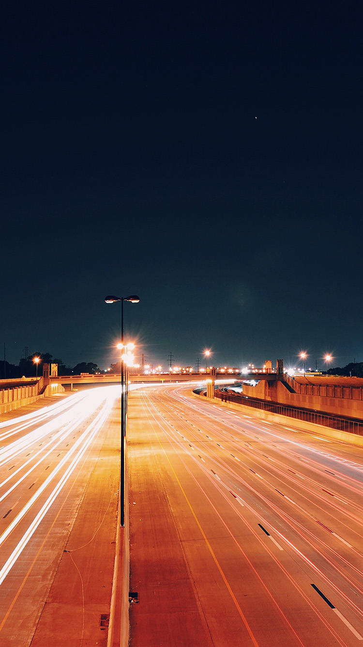 Iphone 12 Pro Highway At Night Wallpaper