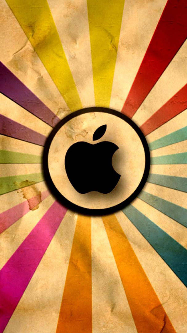 Iphone Apple Vintage Rainbow Wallpaper