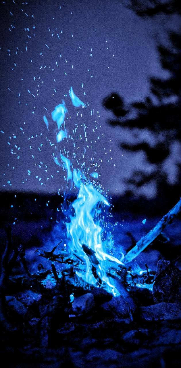 Iphone Blue Fire Vibes Wallpaper