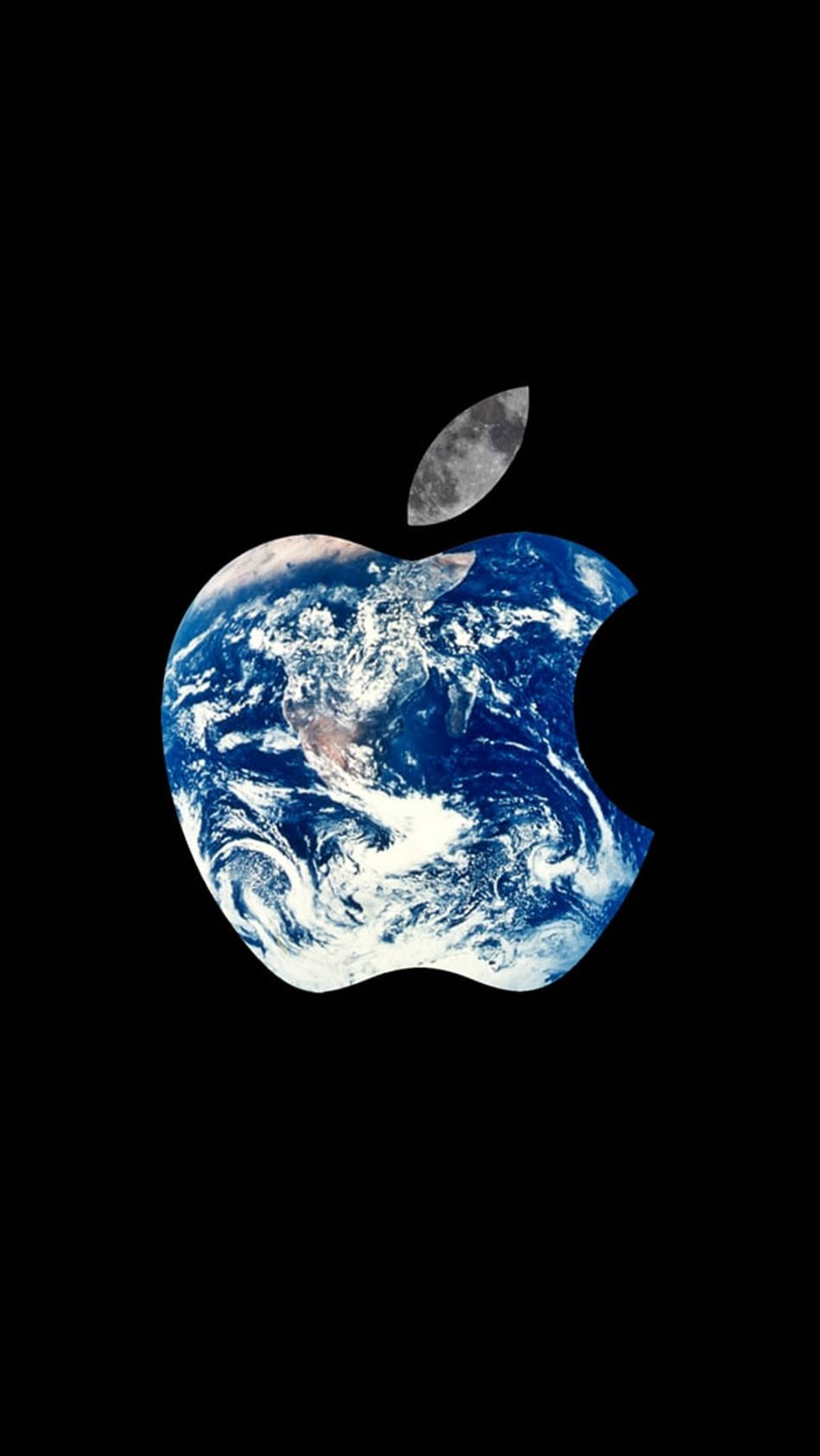 Ipod Touch Earth And Moon Inside Apple Logo Wallpaper