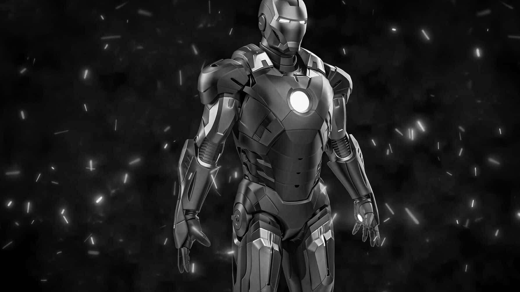 Iron Man In Black And White Wallpaper