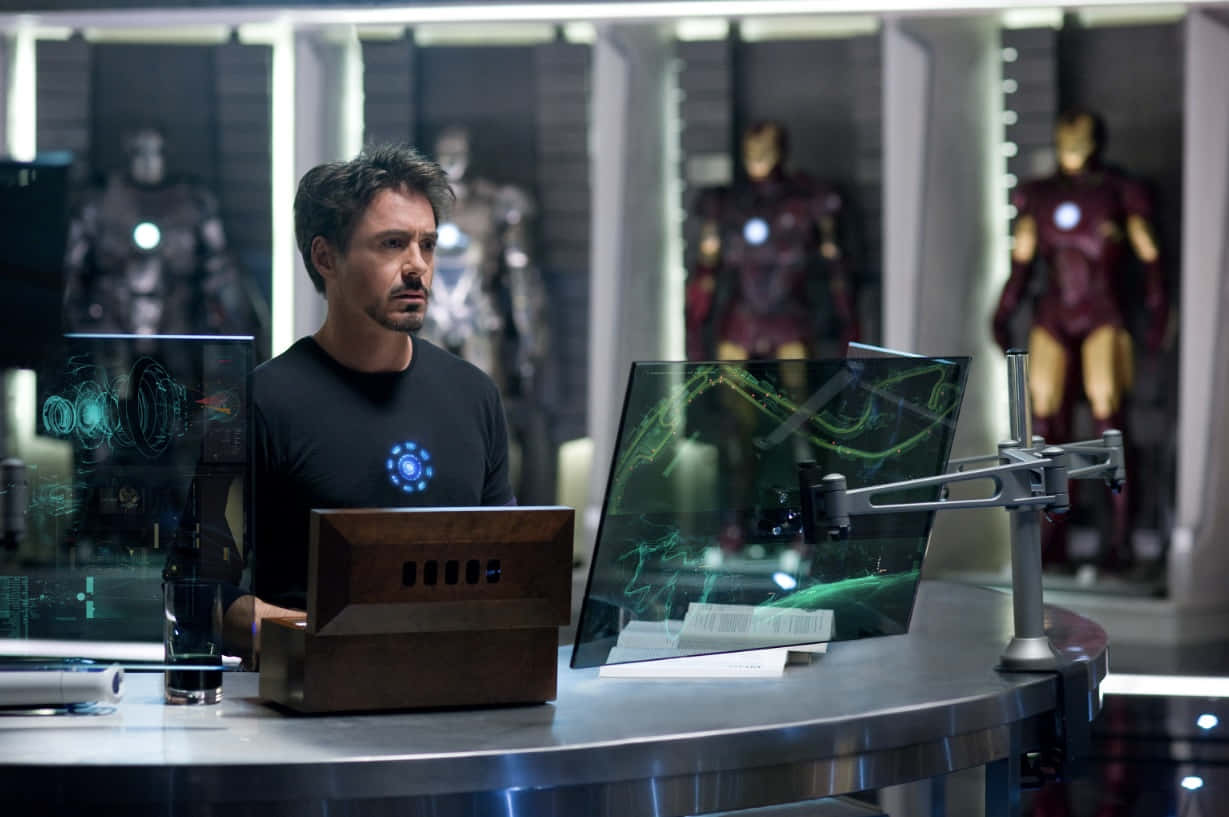 Iron Man2 Tony Stark Lab Scene Wallpaper