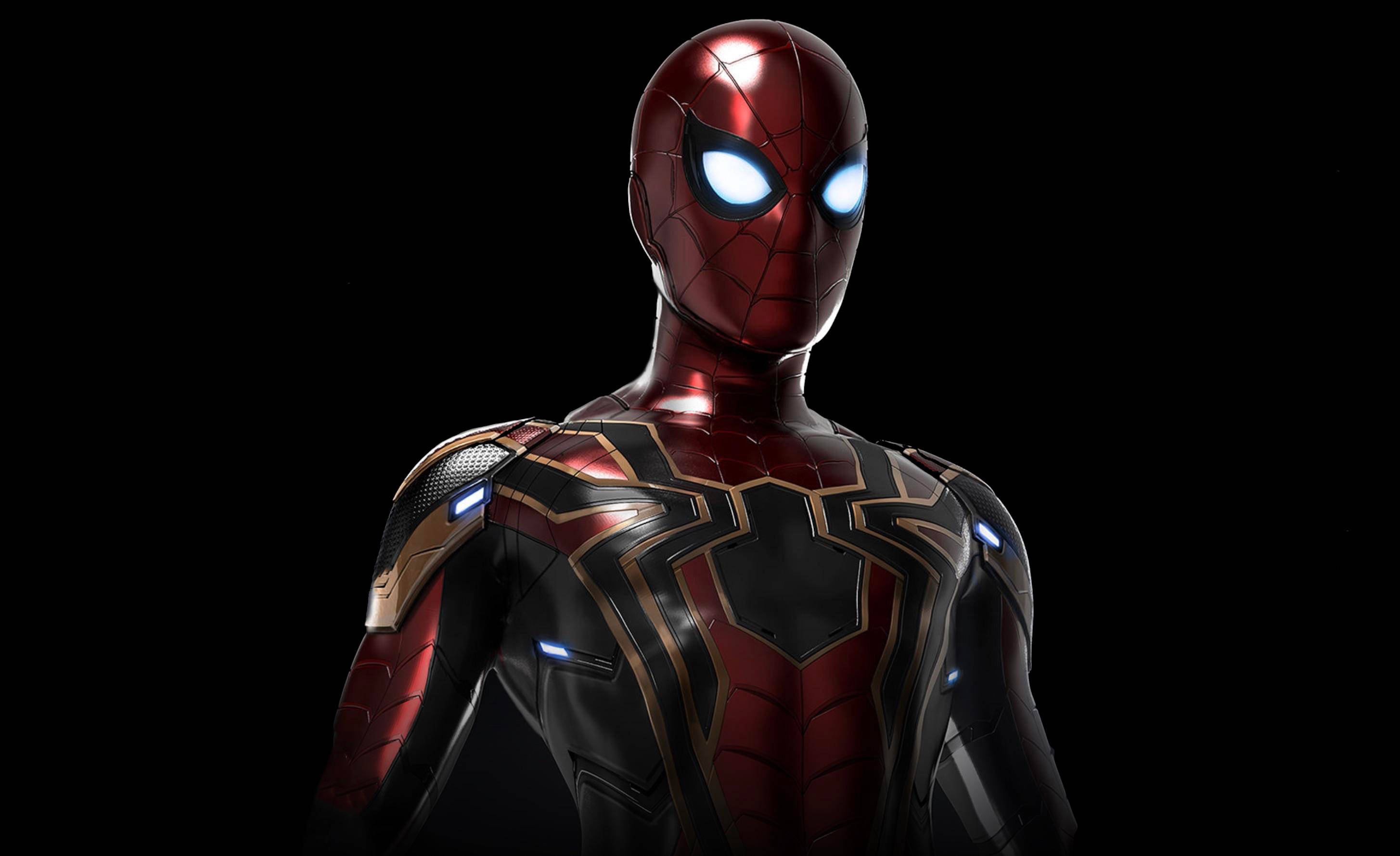 Iron Spider Spiderman In Black Wallpaper