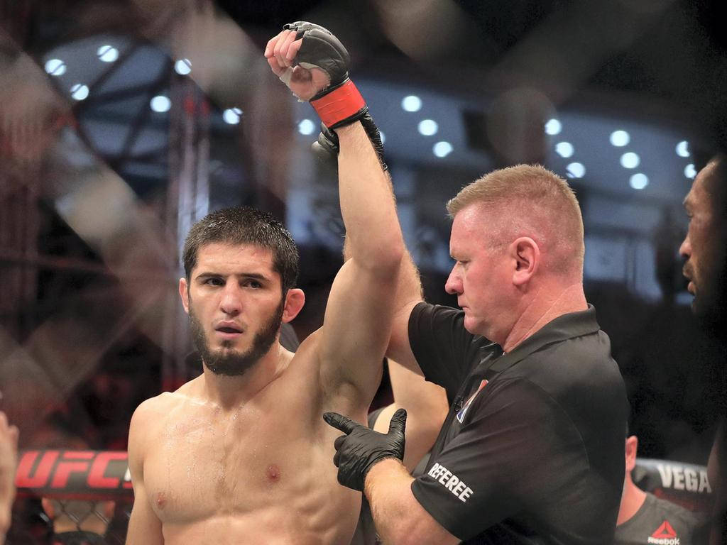 Islam Makhachev Hand Raise Wallpaper