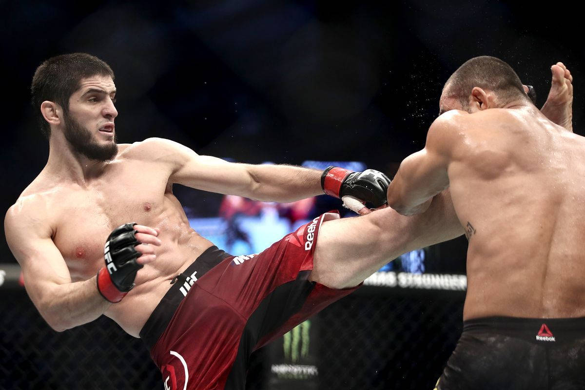 Islam Makhachev High Kick Wallpaper