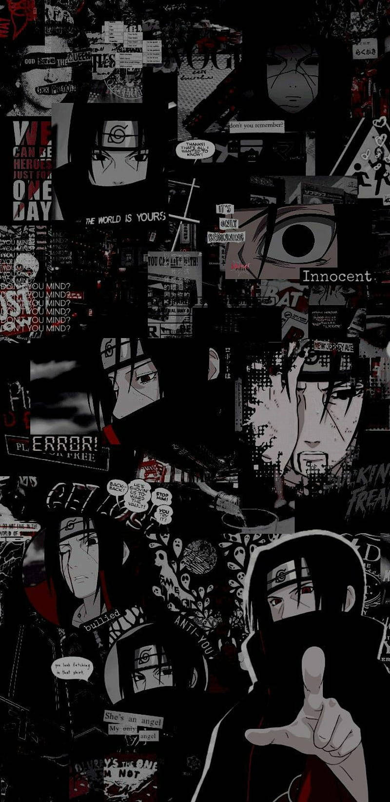 Itachi Collage Aesthetic Anime Iphone Wallpaper