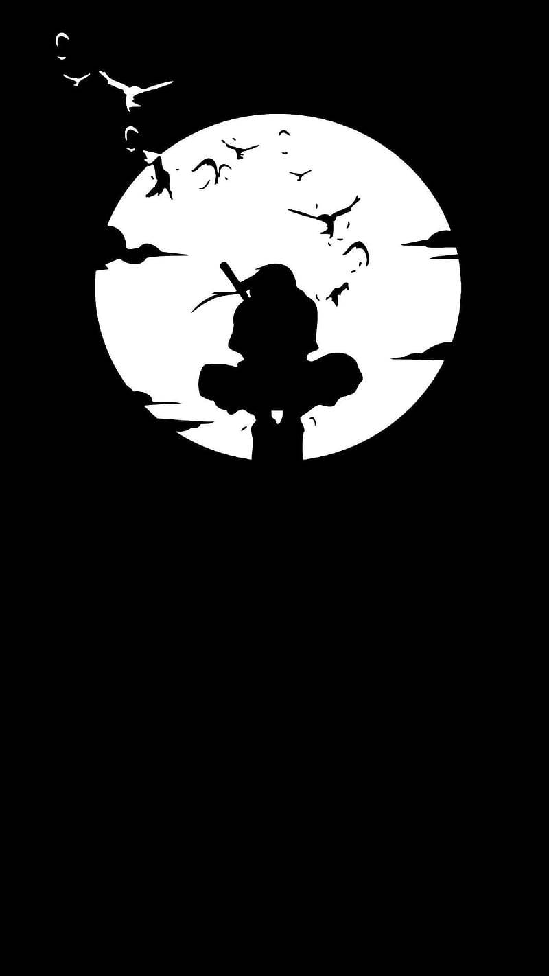 Itachi Uchiha (naruto Character ) Cool Black Background Wallpaper
