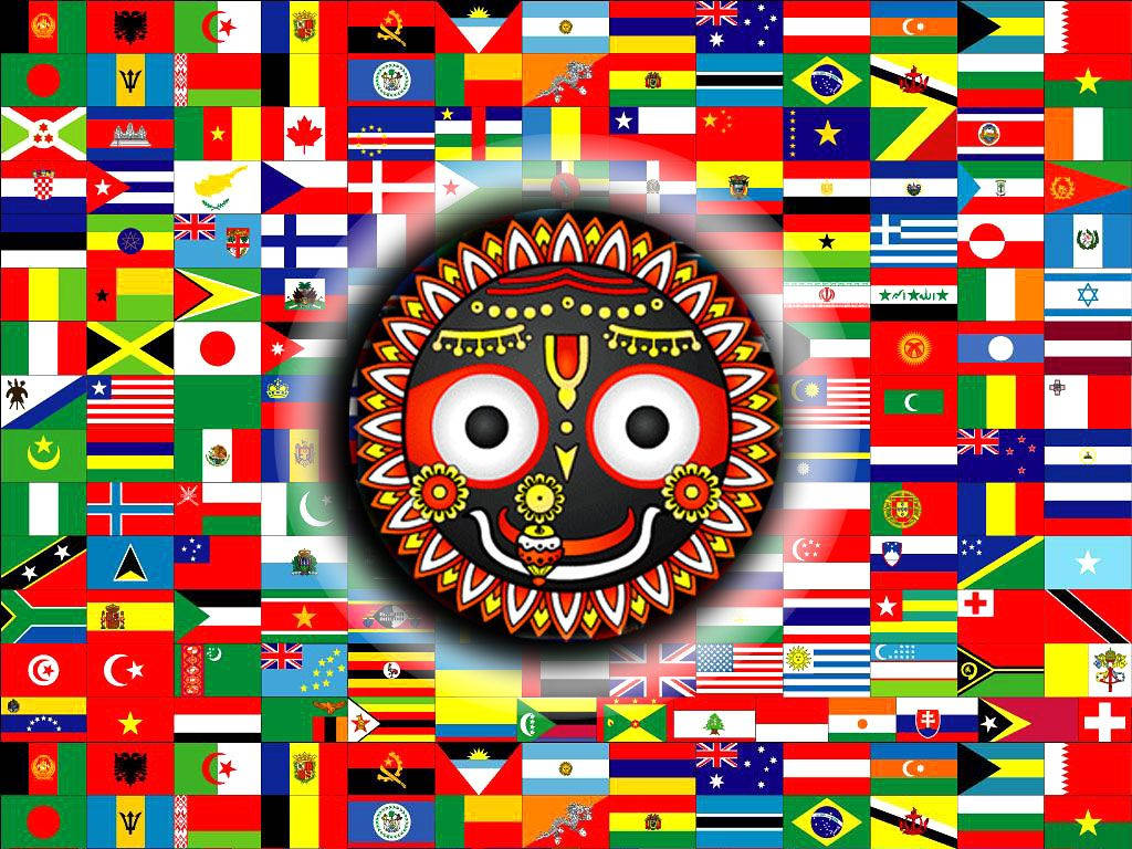Jagannath And International Flags Wallpaper