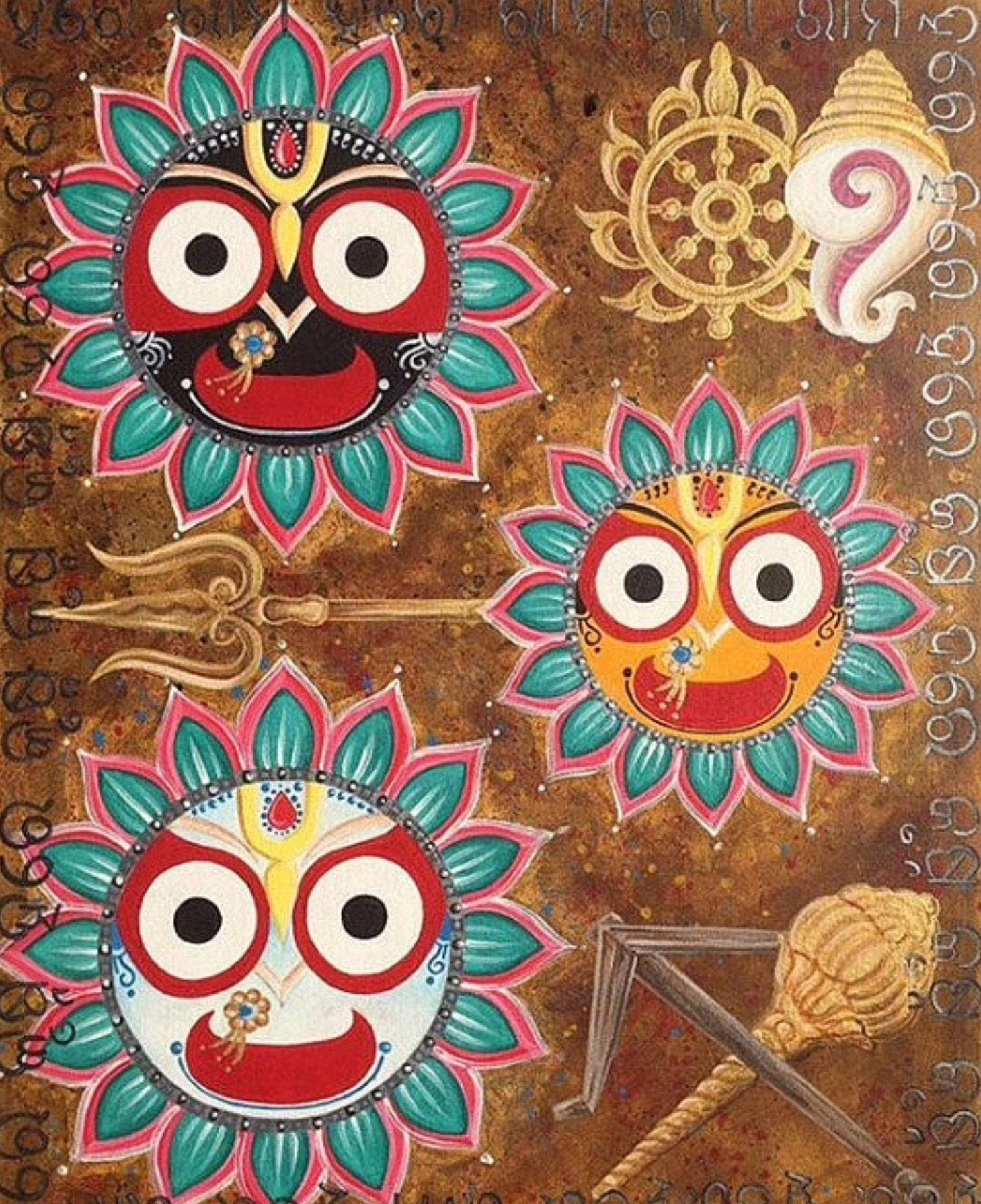 Jagannath Colourful Masks Wallpaper