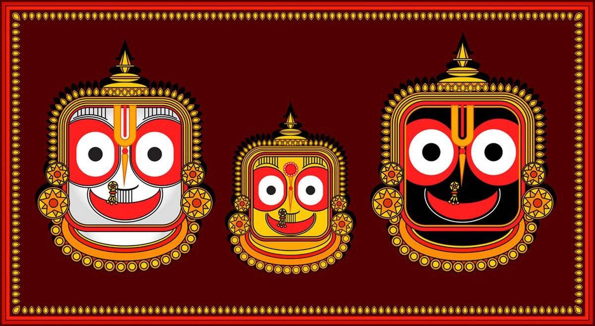 Jagannath Gold Orante Mask Wallpaper