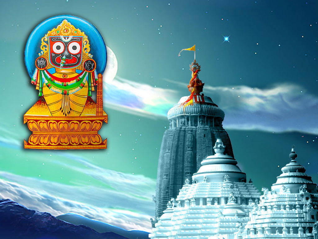 Jagannath In Gold Outfit Wallpaper