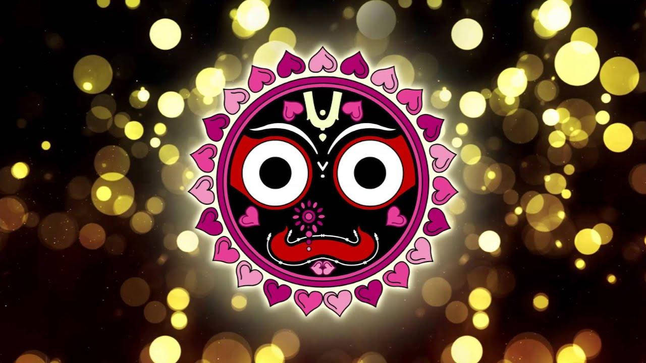 Jagannath Mask With Hearts Wallpaper