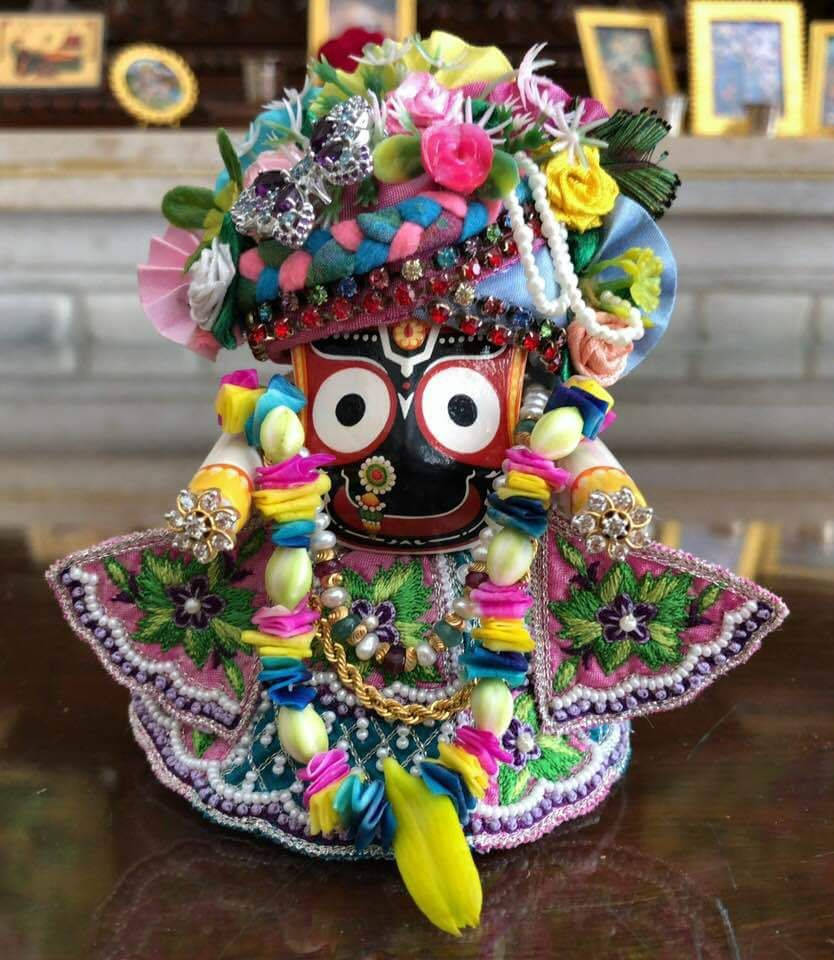 Jagannath With Floral Outfit Wallpaper