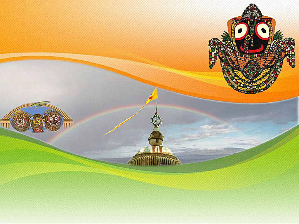 Jagannath With Indian Flag Colours Wallpaper