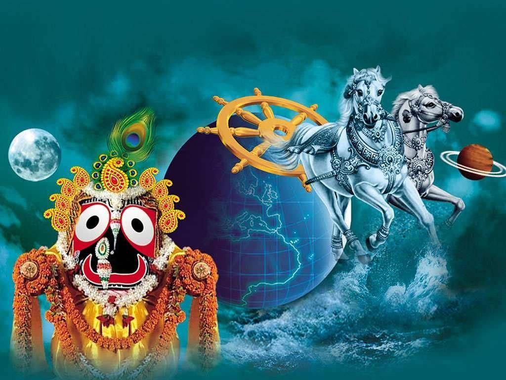 Jagannath With Two Horses Wallpaper