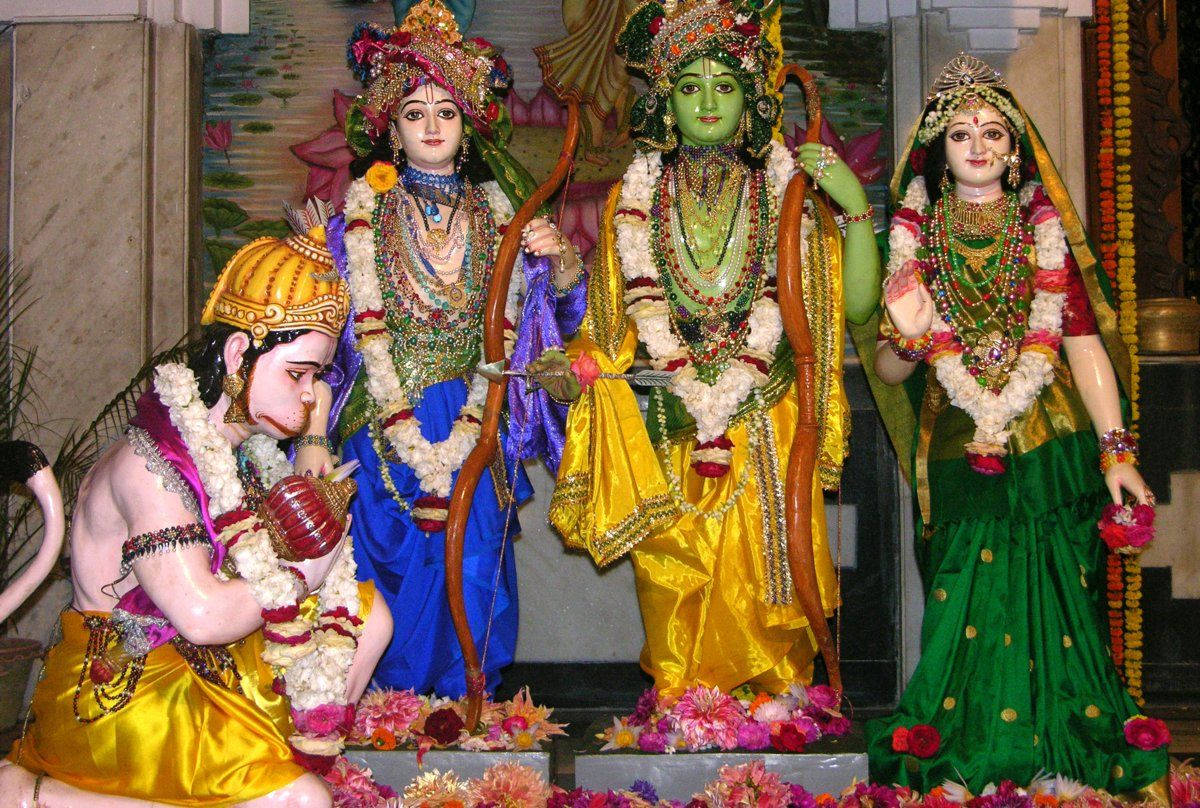Jai Shri Ram Ramayana Character Statues Wallpaper