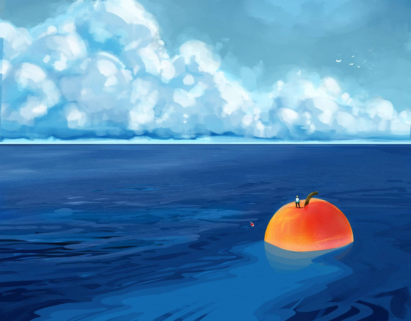 James And The Giant Peach Painting Of Sea Wallpaper