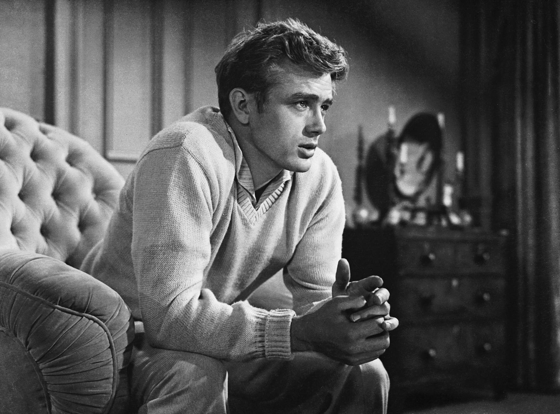 James Dean Sitting In Room Wallpaper