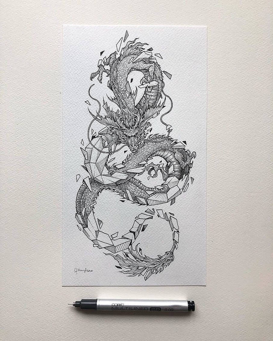 Japanese Dragon Tattoo Drawing Wallpaper