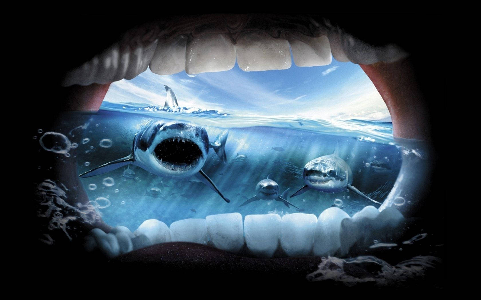 Jaws Sharks Inside A Mouth Wallpaper