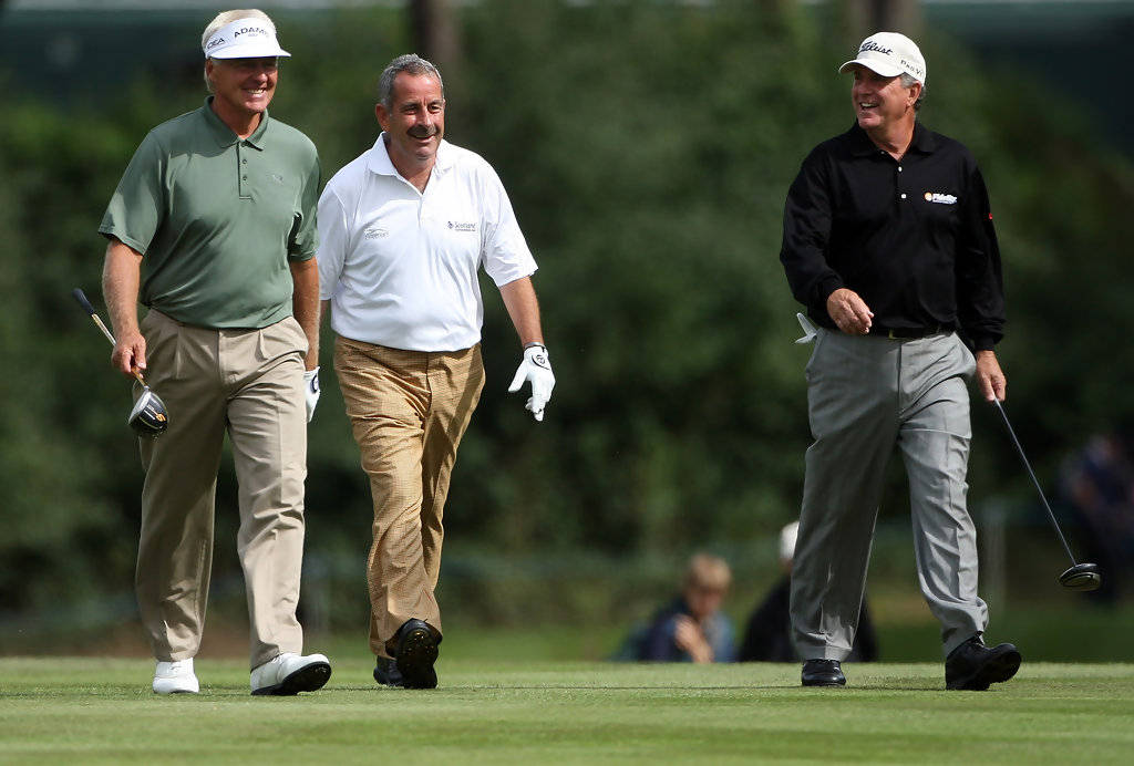 Jay Haas Walking With Senior Golfers Wallpaper