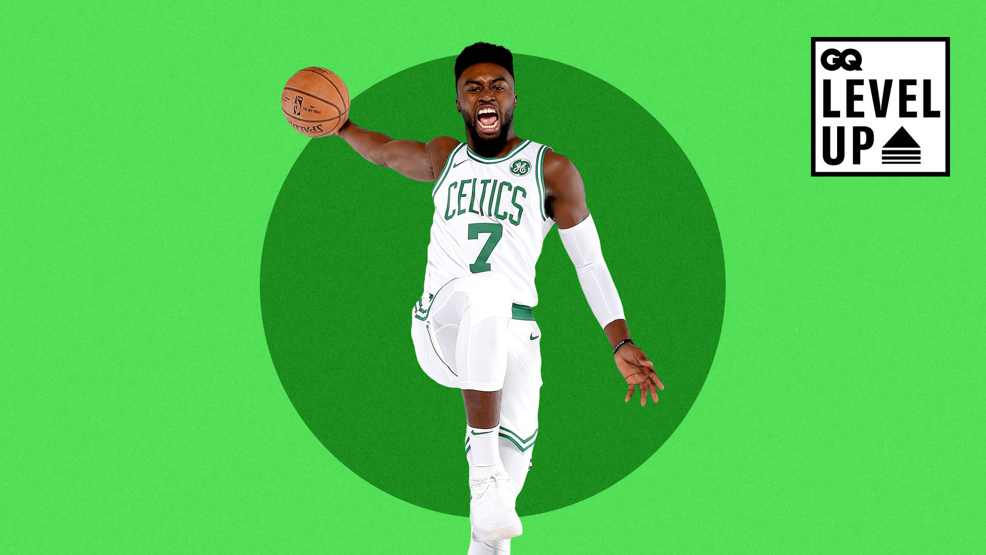 Download free Jaylen Brown Green Gq Level Up Poster Wallpaper -  MrWallpaper.com