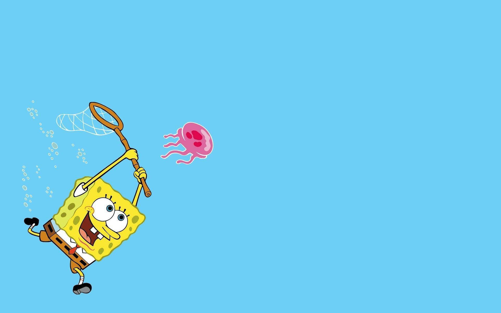 Jelly fishing  Spongebob cartoon, Spongebob wallpaper, Spongebob