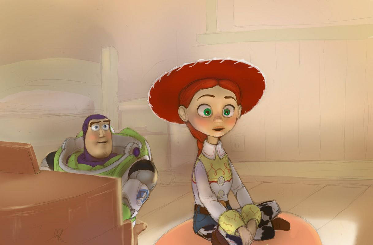 Jessie Toy Story Colored Pencil Art Wallpaper