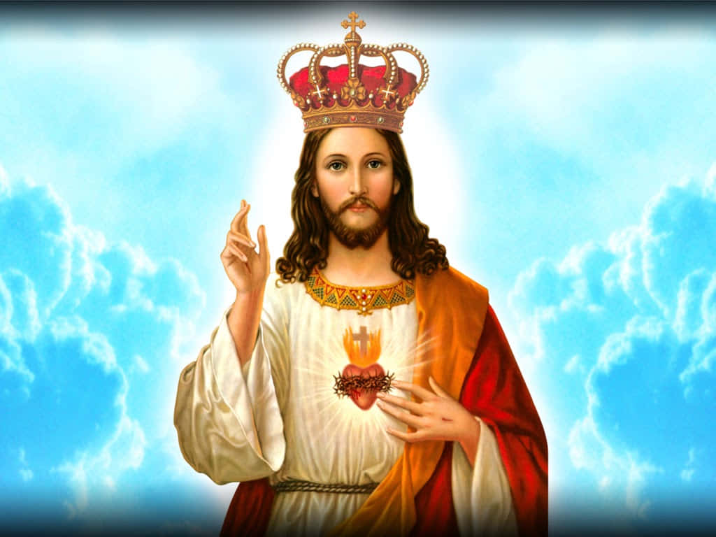 Jesus Is King In Blue Clouds Wallpaper