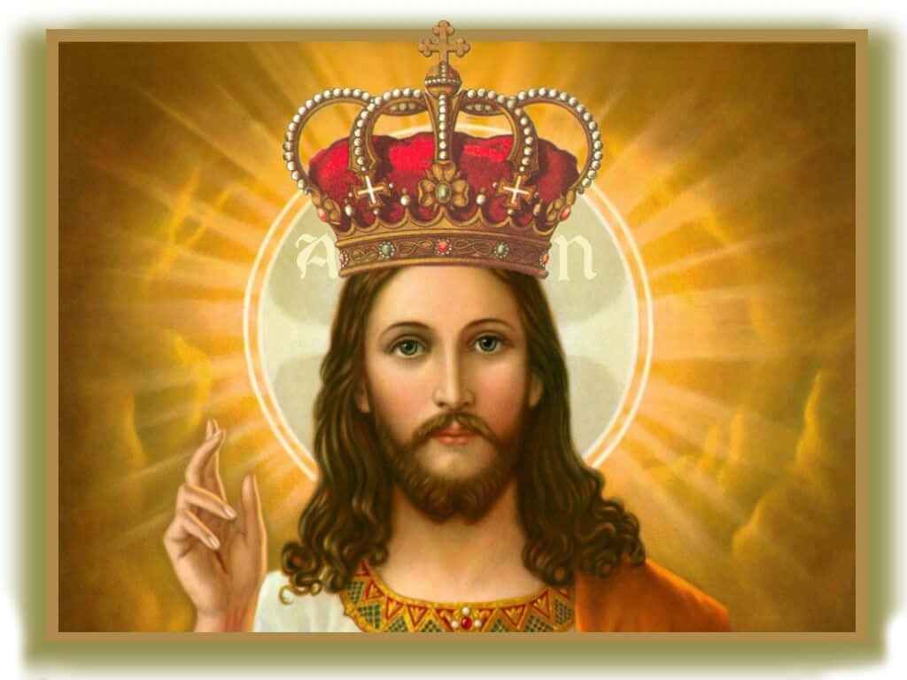 Jesus Is King With Red Crown Wallpaper