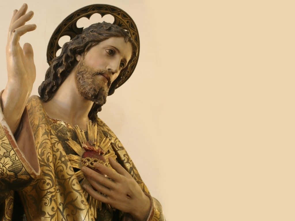 Jesus Is King Wood Statue Wallpaper