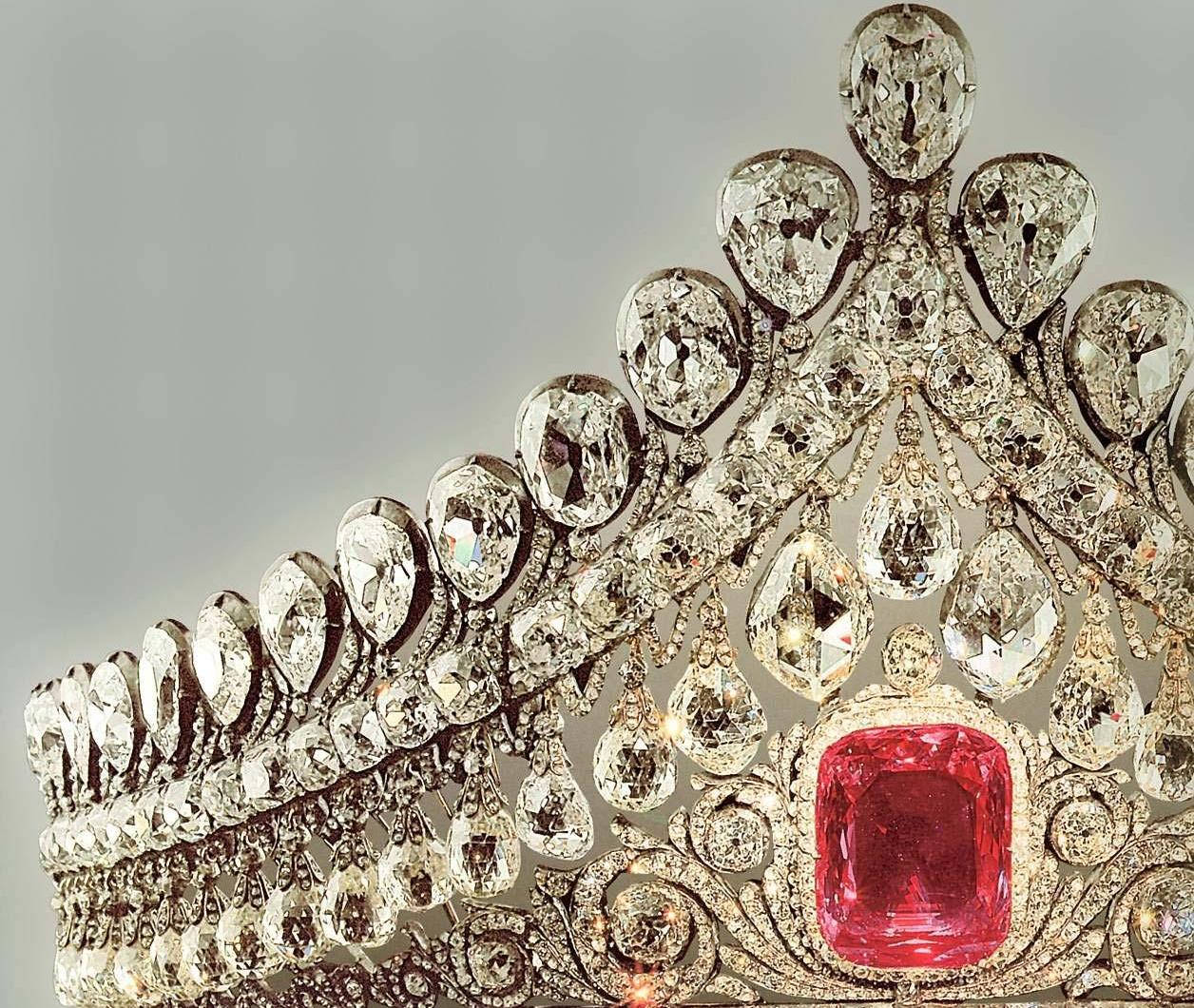 Jewelry Crown With Ruby Center Piece Wallpaper
