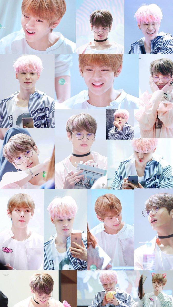 Jikook Collage Of Smiling Faces Wallpaper