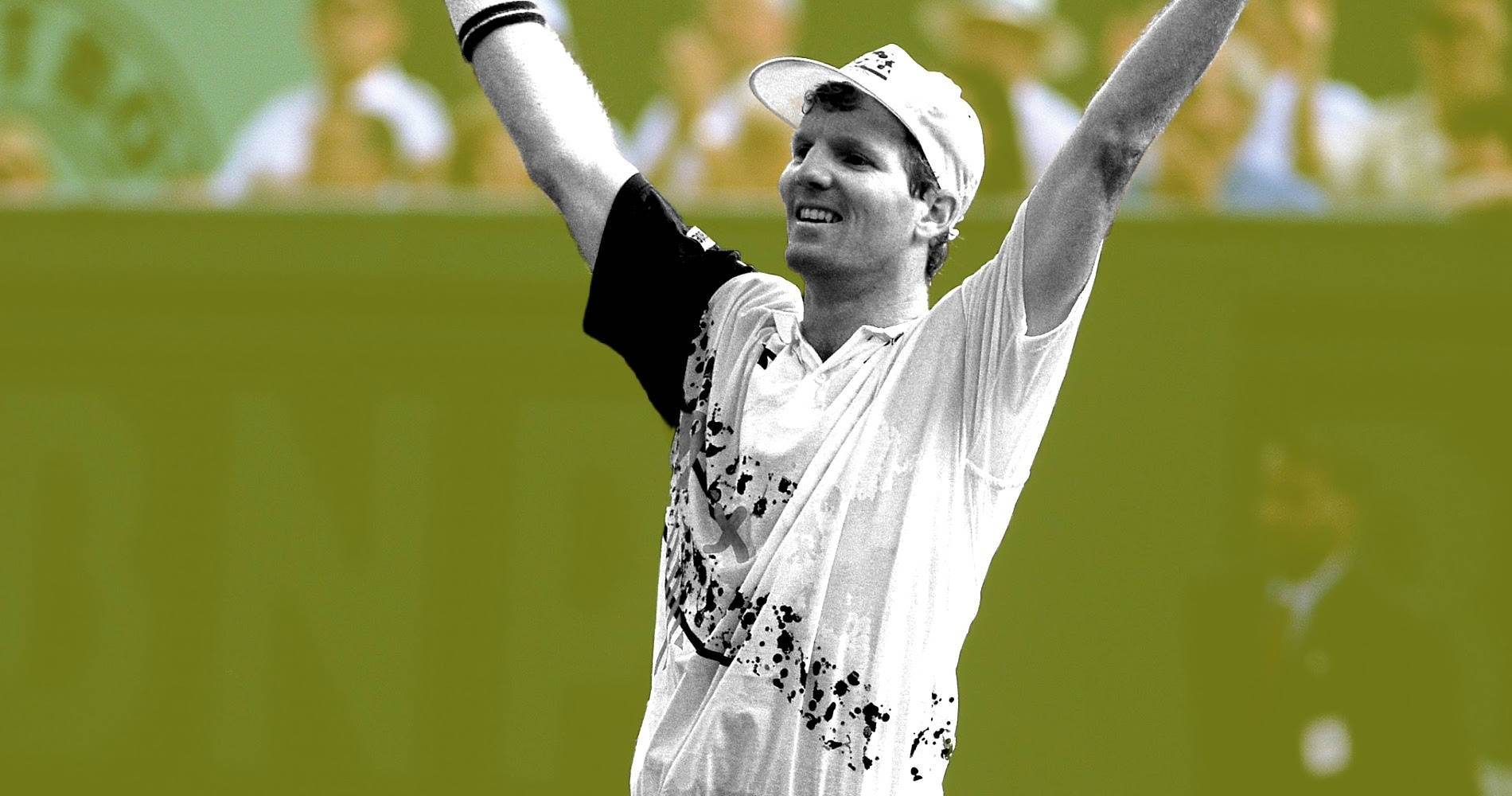 Jim Courier Celebrating A Victory In Tennis Wallpaper