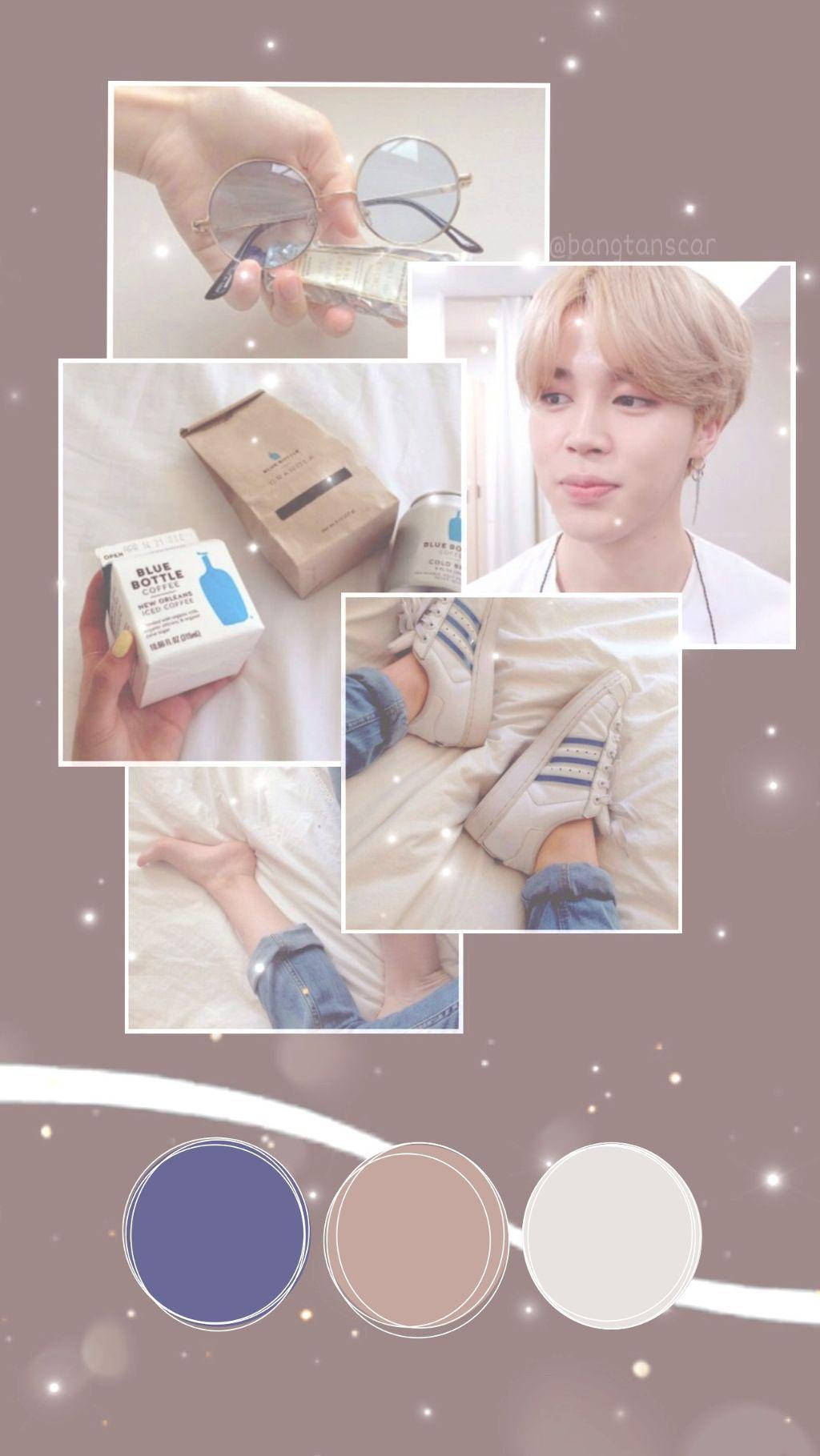 Jimin Aesthetic Pastel Brown Wallpaper