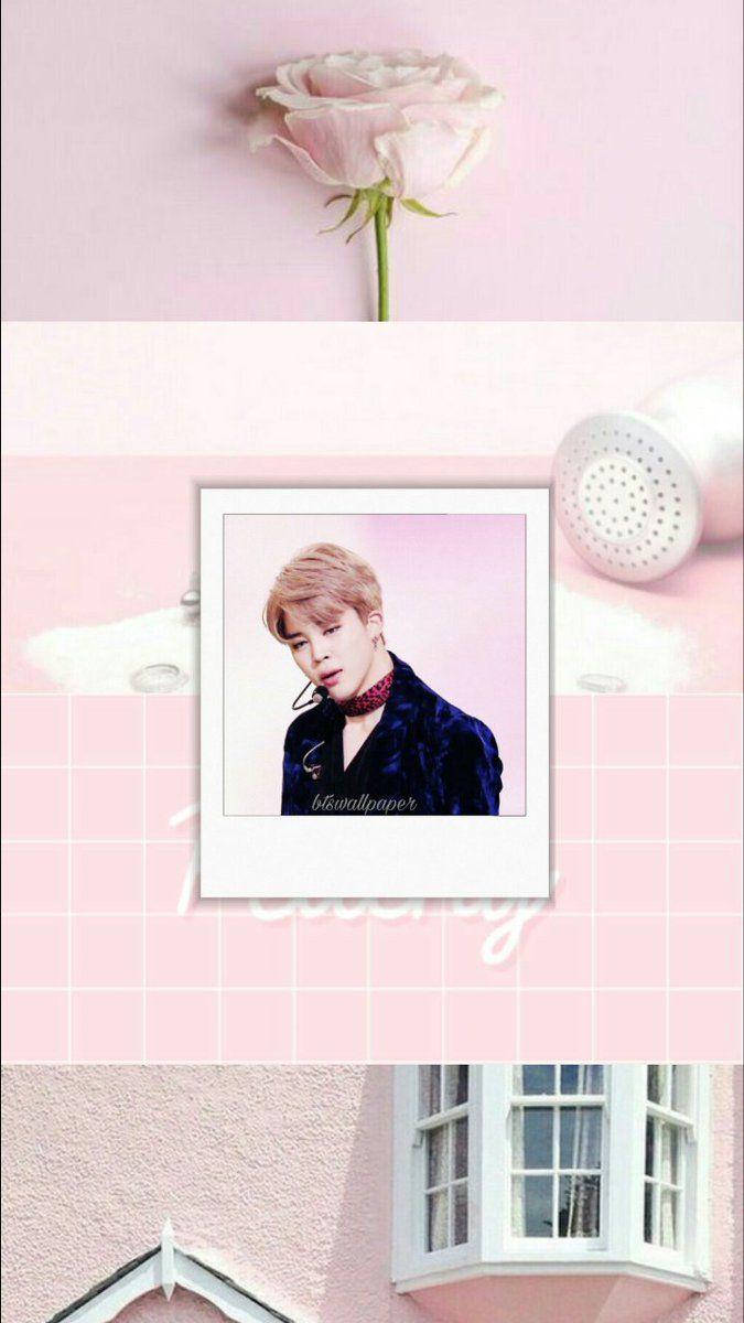 Jimin Aesthetic Pink Collage Wallpaper