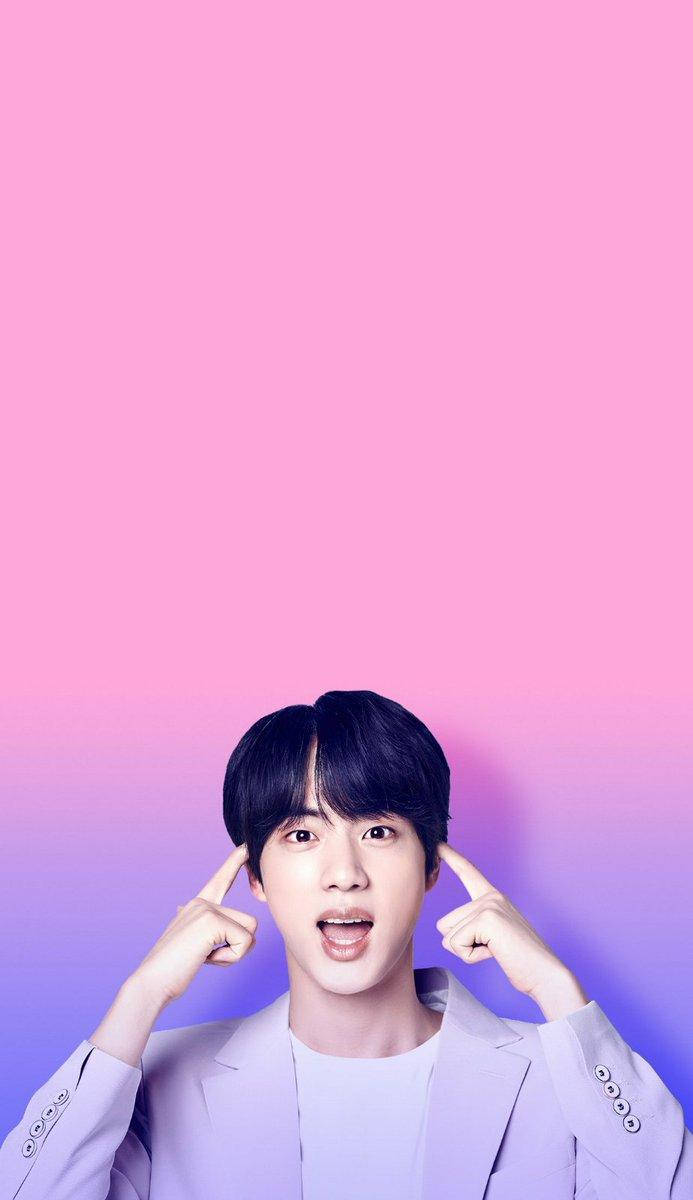 Jin Bts Cute Pink And Purple Backdrop Wallpaper